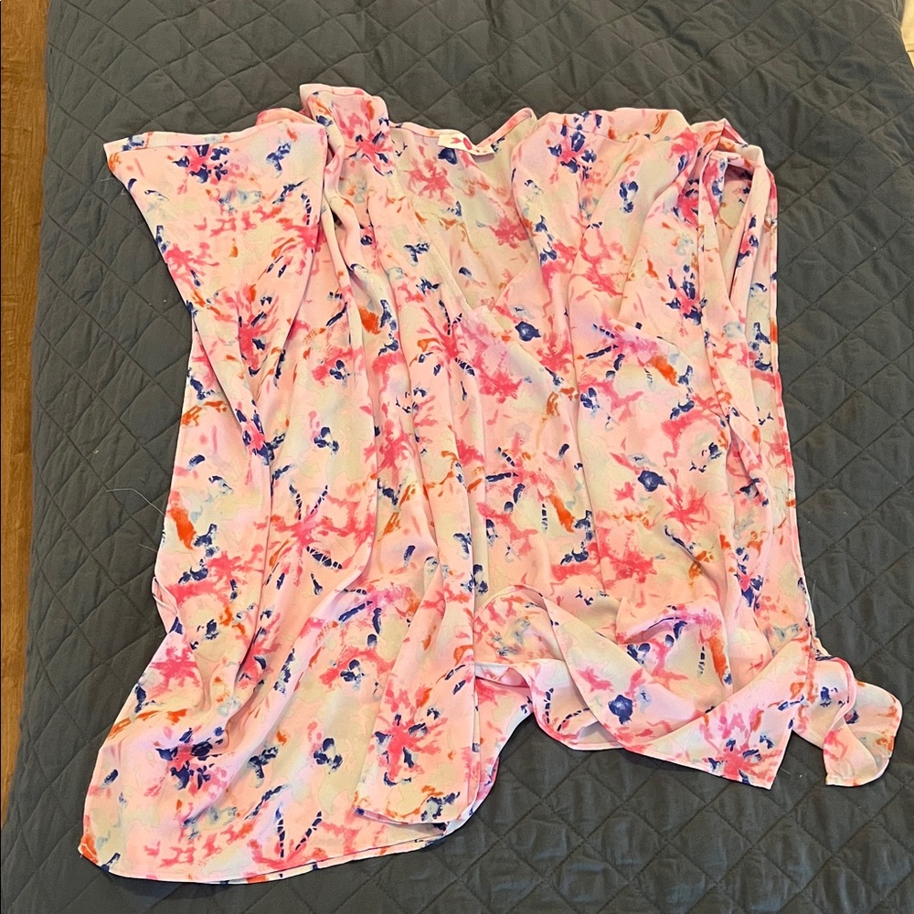 Buddy Love Vibrant Pink and Blue Floral Top